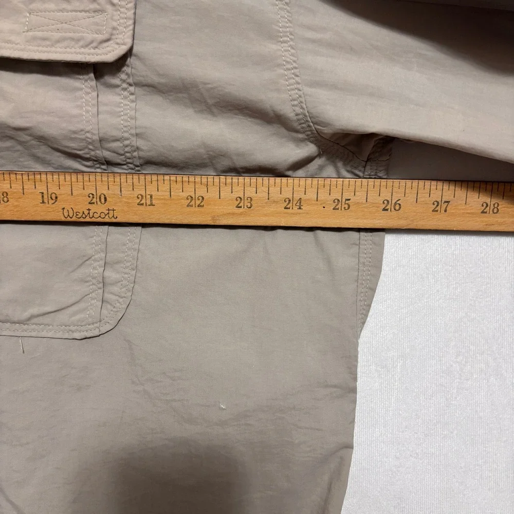 North‎ Face Hiking Shirt Men XL Tan Nylon Roll Tab Utility Gorpcore Fishing